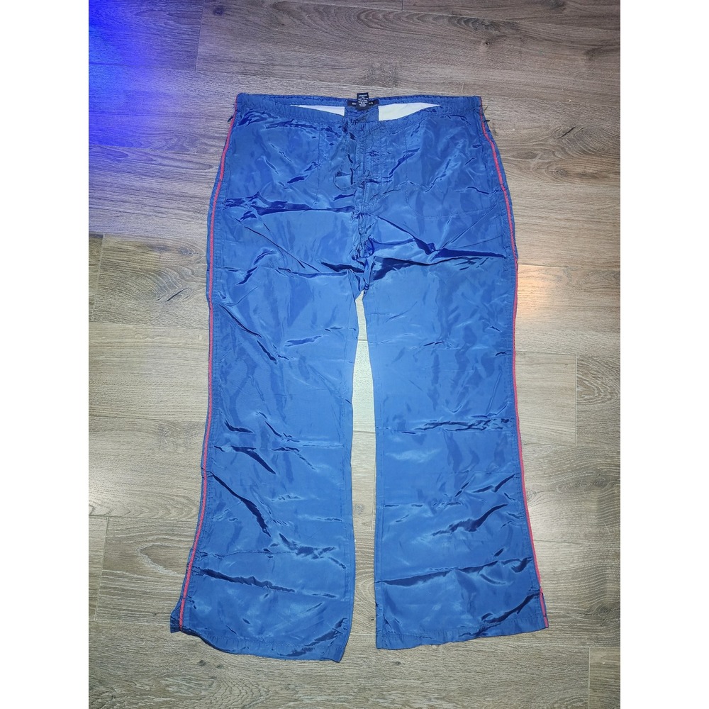 Vintage Abercrombie & Fitch Blue Nylon Track Pants Y2K 90s Zip Pockets Mens L